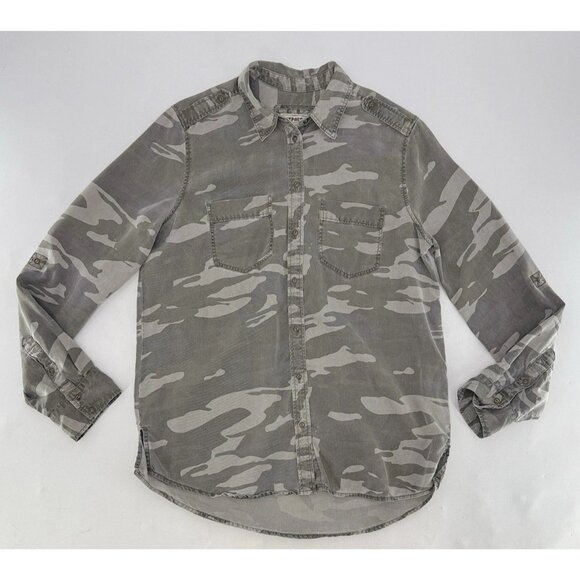 Express Womens Roll Tab Button Up Lyocell Boyfriend Shirt Sz Sm, Preppy, Western - Picture 3 of 10